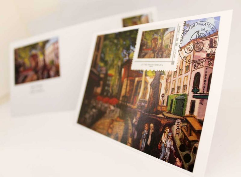 Enveloppe, carte et timbre William Fenech : Place Picasso